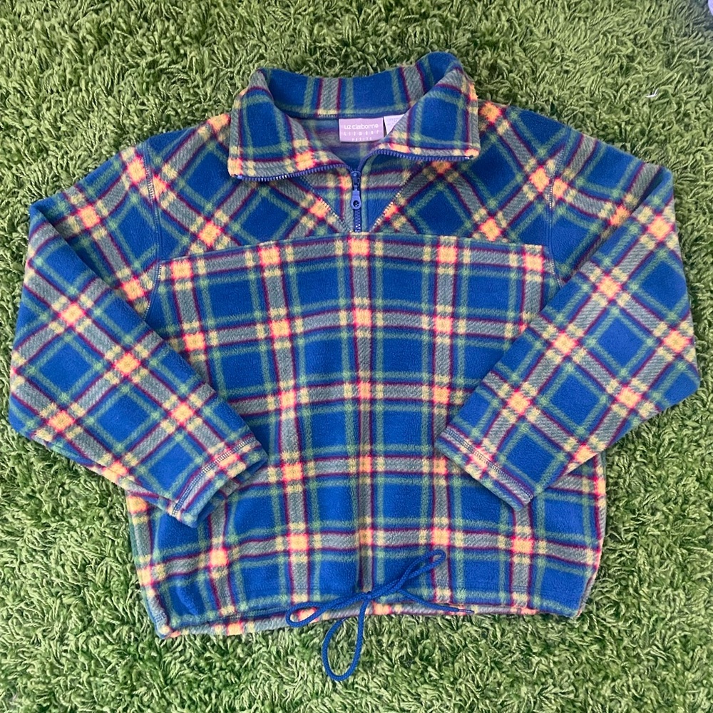 Fuzzy Liz Claiborne Plaid Jacket
